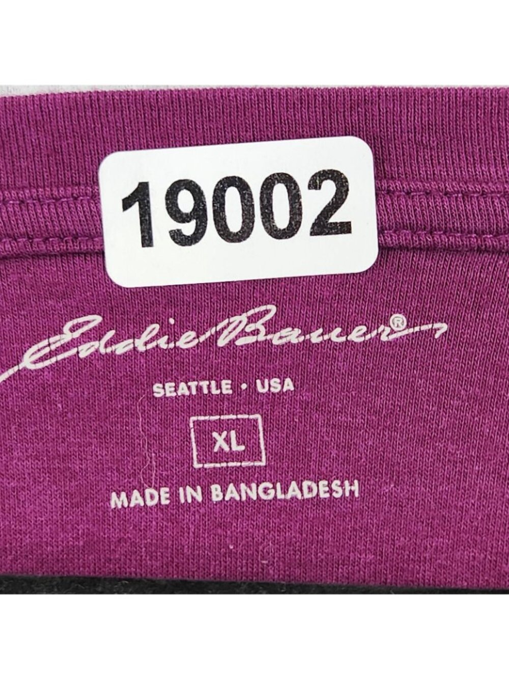 Eddie Bauer Shirt Womens XL Purple V Neck Long Sleeve Jersey Basic Casual Top - Picture 6 of 9
